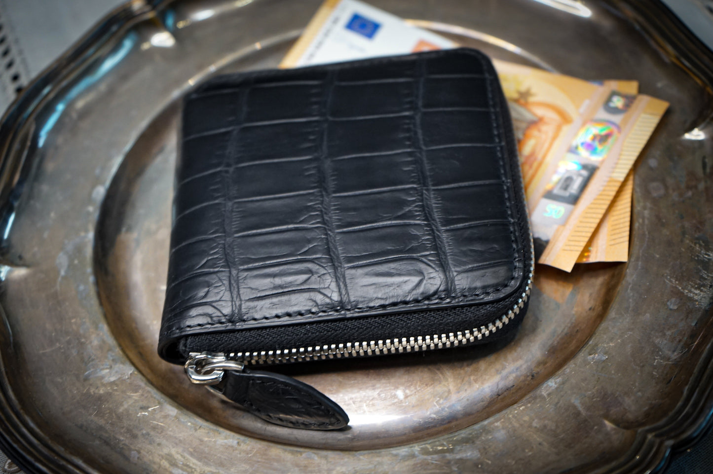 Rounded Square Wallet (両面クロコダイル仕様)