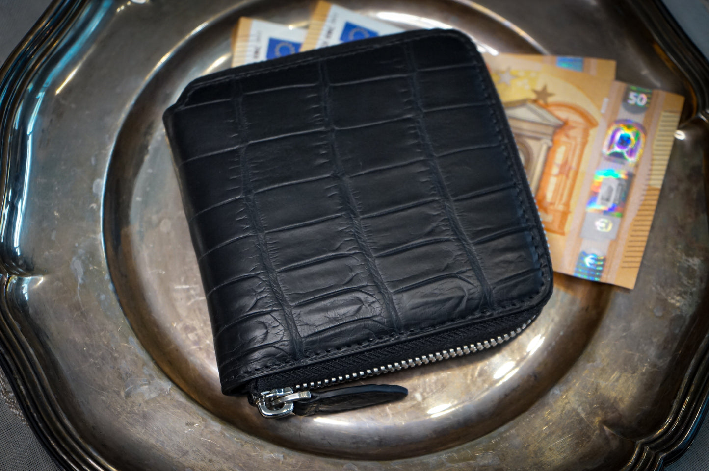 Rounded Square Wallet (両面クロコダイル仕様)