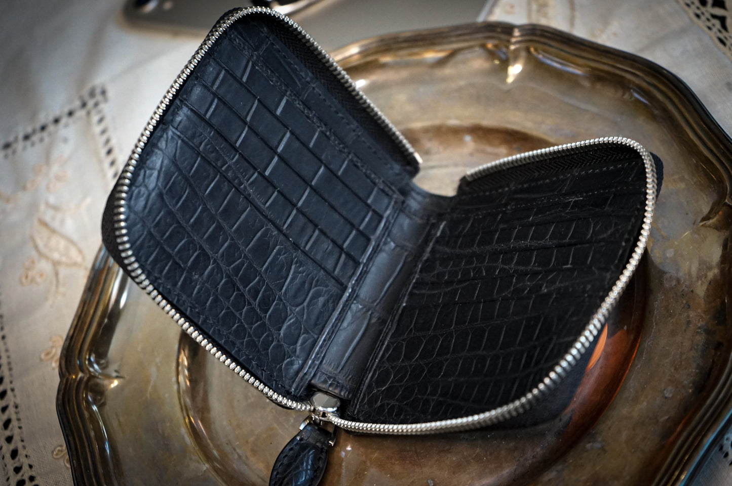 Rounded Square Wallet (両面クロコダイル仕様)