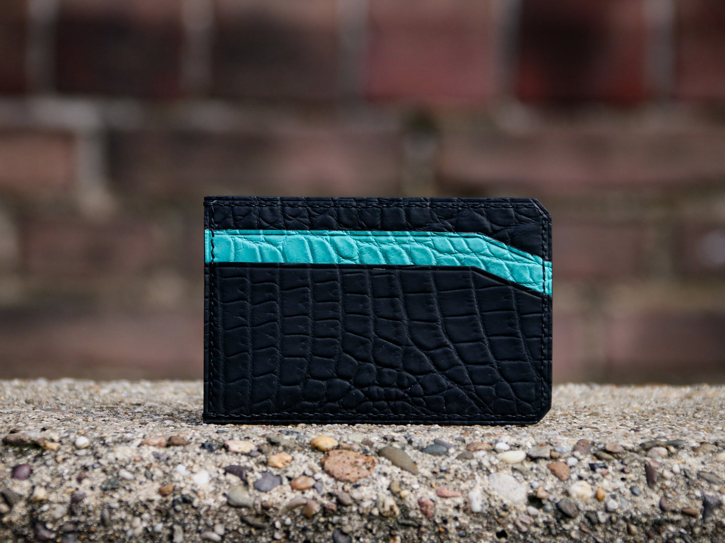 THE CARD HOLDER “ Zwart with 1837 Blue  ”